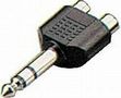 Goobay Audioadapter 6.3mm han til 2 x Phono hun