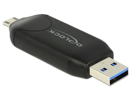 DELOCK Micro USB OTG card reader + USB 3.0 A plug (black) (91734)