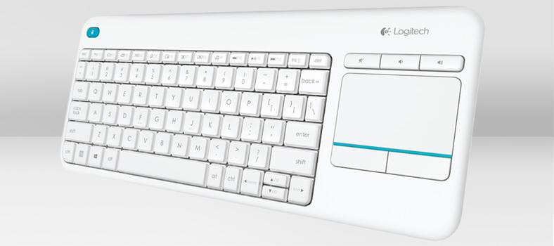 Logitech Wireless Touch Keyboard K400 Plus - tastatur - Tysk - hvit Inn-enhet (920-007128)