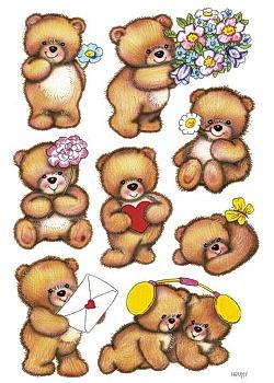 HERMA Etikett dekor bjørner med blomster (fp med 3 ark) (3578*10)