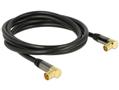 DELOCK Antenna Cable IEC Plug Angled > IEC Jack Angled 2 m black