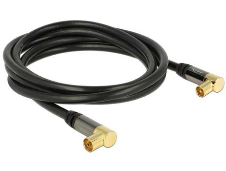 DELOCK Antenna Cable IEC Plug Angled > IEC Jack Angled 2 m black (88865)