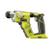 RYOBI BORHAMMER 18V SDS+ R18SDS-0 1, 3 J, 0-5000 slag/min 0-1300 o/min, LED lys. Uten batt og lader. Vekt 1,65 kg