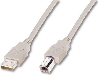 ASSMANN Electronic USB CONNECTION CABLE TYPE A - B M/M 1.8M USB 2.0 SUITABLE BE CABL (AK-300102-018-E)