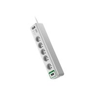 APC SurgeArrest Essential - Surge protector - AC 230 V - 2300 Watt - output connectors: 5 - 1.83 m cord - Belgium, France - white (PM5T-FR)