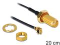 DELOCK Antenna Cable SMA bulkhead to MHF I 20 cm splash