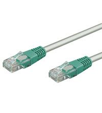Coferro Cables Patchkabel KAT5E 0,5 m UTP Krydset., grå m/grøn tylle, RJ45 u/skærm han:han (150206)