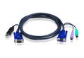 ATEN KVM-kablage,  HD15 ha & USB A ha till HD15 ho & 2xPS/2 ha, 1,8m