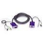 ATEN VGA / AUDIO kabel 2L-2402A Længde: 1.8m 15 pin HDB female, 2 audio plugs