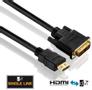PURELINK HDMI DVI Cable - PureInstall, 2,0m - Black (Secure-Lock-System), OFC - 3xShield