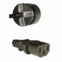 MERCODAN SmarTplug DK-netkabel sort 1,8m, Lige apparatstik m/jord til C13, HO5VV-F 3G 0750mm², 10A-250V. Demko godkendt