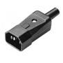 Coferro Cables Mercodan Apparatstik han, genmonterbar, C14, lige og sort