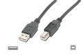 ASSMANN Electronic USB kabel  3,0m, USB 2.0, Basic, sort (A han:B han) støbte stik