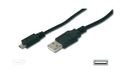 DIGITUS USB micro kabel 1,8m, Classic, sort, USB A han:USB Micro B han