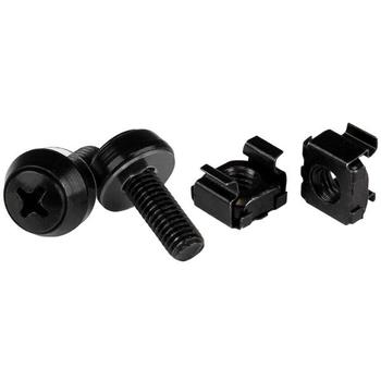 STARTECH "M6 x 12mm - Screws and Cage Nuts - 50 Pack, Black" (CABSCREWM6B)