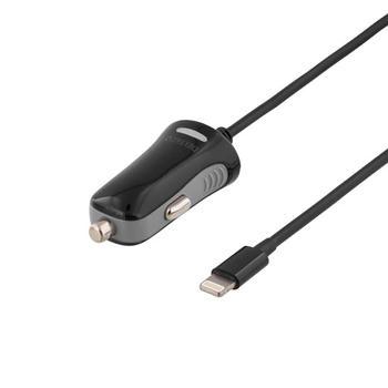 DELTACO ELTACO Autolaturi lightning-liittimellä,  2,4A, MFi, 12-18V DC, musta (USB-CAR76)