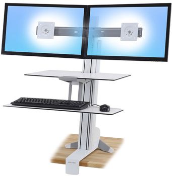 ERGOTRON n WorkFit-S Dual with Worksurface+ - Stand for 2 LCD displays / keyboard / mouse - steel - screen size: 24" (33-349-211)
