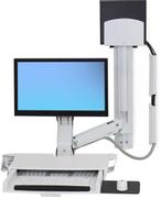 ERGOTRON StyleView Sit-Stand Combo System shelves white