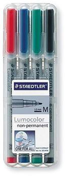 STAEDTLER Lumocolor OHP Pen Non-Permanent Medium 1.0mm Line Assorted Colours (Pack 4) - 315WP4 (315WP4)