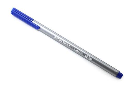 STAEDTLER Triplus Fineliner Pen 0.8mm Tip 0.3mm Line Blue (Pack 10) 334-3 (334.3)