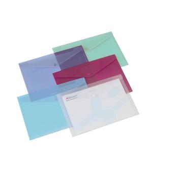 REXEL Popper Wallet Polypropylene A4 Assorted Colours (Pack 6) 16129AS (16129AS)