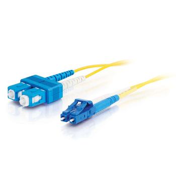 C2G LC-SC 9/125 OS1 Duplex Singlemode PVC Fiber Optic Cable (LSZH) - Patch-kabel - SC enkelläge (hane) till LC enkelläge (hane) - 3 m - fiberoptisk - duplex - 9 / 125 mikrometer - OS1 - halogenfri - gul (85588)