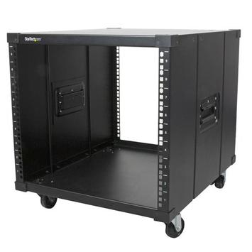 StarTech 9U Open Frame Rack with Wheels - 4 Post 23" Deep Portable Open Frame Cabinet for 19" Network, Data & Server Equipment - 220 lbs capacity (RK960CP) - rack - 9U (RK960CP)