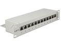 DELOCK 10 Patchpanel 12-Port Cat6 geschirmt grau