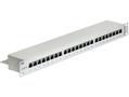 DELOCK 19 Patchpanel 24-Port Cat6 geschirmt grau