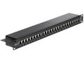 DELOCK 19 Patchpanel 24-Port Cat6 geschirmt schwarz