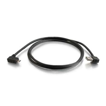 C2G G USB 2.0 A Right Angle to Micro-USB B Right Angle Cable - USB cable - Micro-USB Type B (M) to USB (M) - 1 m - 90° connector,  right-angled connector - black (81704)