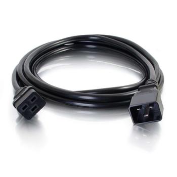 C2G 16 AWG 250 Volt 16 Amp Power Extension Cord - Förlängningskabel för ström - IEC 60320 C20 till IEC 60320 C19 - AC 250 V - 50 cm - formpressad - svart (80621)