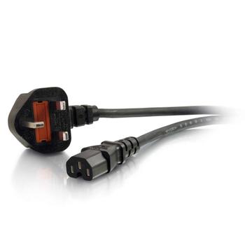 C2G Strömkabel - IEC 60320 C15 till BS 1363 (hane) - AC 250 V - 2 m - svart - Storbritannien (80637)