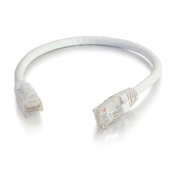 C2G Cat6 Booted Unshielded (UTP) Network Patch Cable - Patch-kabel - RJ-45 (hane) till RJ-45 (hane) - 30 cm - UTP - CAT 6 - formpressad,  hakfri, tvinnad - vit (83484)