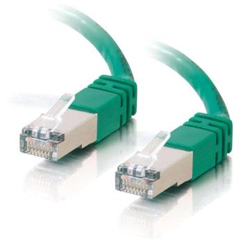 C2G Cat5e Booted Shielded (STP) Network Patch Cable - Patch-kabel - RJ-45 (hane) till RJ-45 (hane) - 10 m - STP - CAT 5e - formpressad - grön (83840)