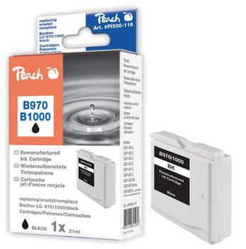 PEACH Tinte BK kompt LC-1000/ 970 (PI500-116)