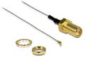 DELOCK Antenna Cable SMA jack bulkhead to I-PEX Inc., MHF® 4 plug