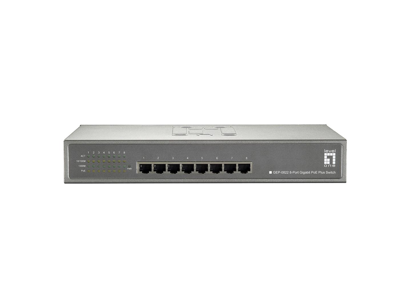 LEVELONE - Switch 8x GE GEP-0822 PoE+