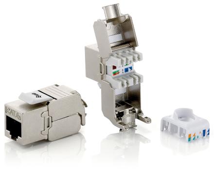 EQUIP CAT.6A KEYSTONE JACK SHIELDED TOOL LESS SET OF 8PCS CABL (767221)