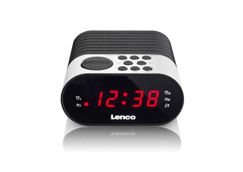 LENCO Cr-07 Clock Black, White (CR07 WHITE)