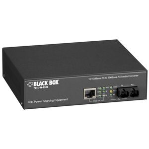 BLACK BOX PoE PSE 10-100 Media Converter - 2km Multi-m SC AC Factory Sealed (LPM600A)
