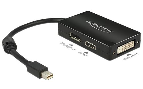 DELOCK Adapter mini DP male > DP/ HDMI/ DVI F Black (62623)