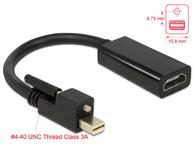 Delock Adapter mini Displayport 1.2 male with screw > HDMI female 4K Active black - videokonverter - Parade PS171 - svart (62640)