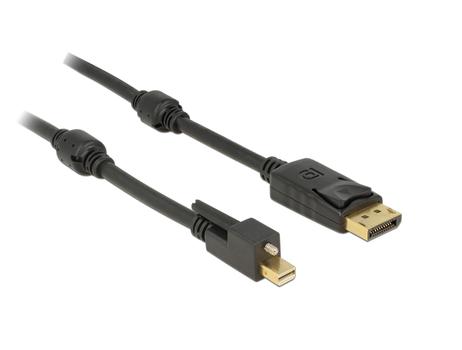 DELOCK Mini DP 1.2 male with screw > DisplayPort male 4K 60 Hz 2 m (83722)