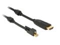 DELOCK mini DP 1.2 male with screw > HDMI male 4K Active black 5 m