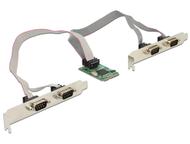 DELOCK Mini PCI Expr Card 4x D-Sub9 Slotblech (95243)