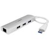 STARTECH 3-Port Portable USB 3.0 Hub plus Gigabit Ethernet - Built-In Cable	 (ST3300G3UA)