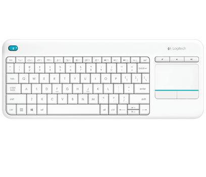 LOGITECH WIRELESS TOUCH KEYBOARD K400 PLUS WHITE (GERMAN) K400+ WHITE  IN PERP (920-007128)