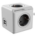 ALLOCACOC PowerCube Extended USB incl. 1,5 m Cable grey Type F