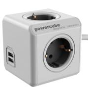 ALLOCACOC PowerCube Extended USB incl. 3 m Cable grey Type F